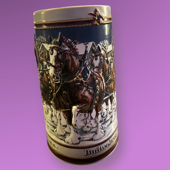 1989 Vintage Budweiser Beer Stein Anheuser-Busch Clydesdales Ceramarte Retro - Picture 8 of 11